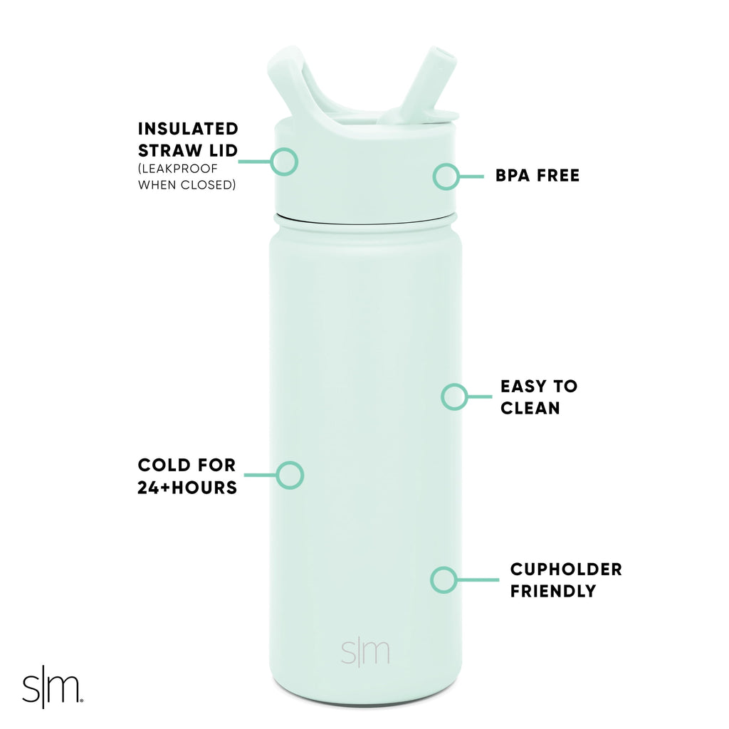 Simple Modern Summit Water Bottle Straw Lid Vacuum Insulated Stainless Steel Bottle | 18 fl oz C685H