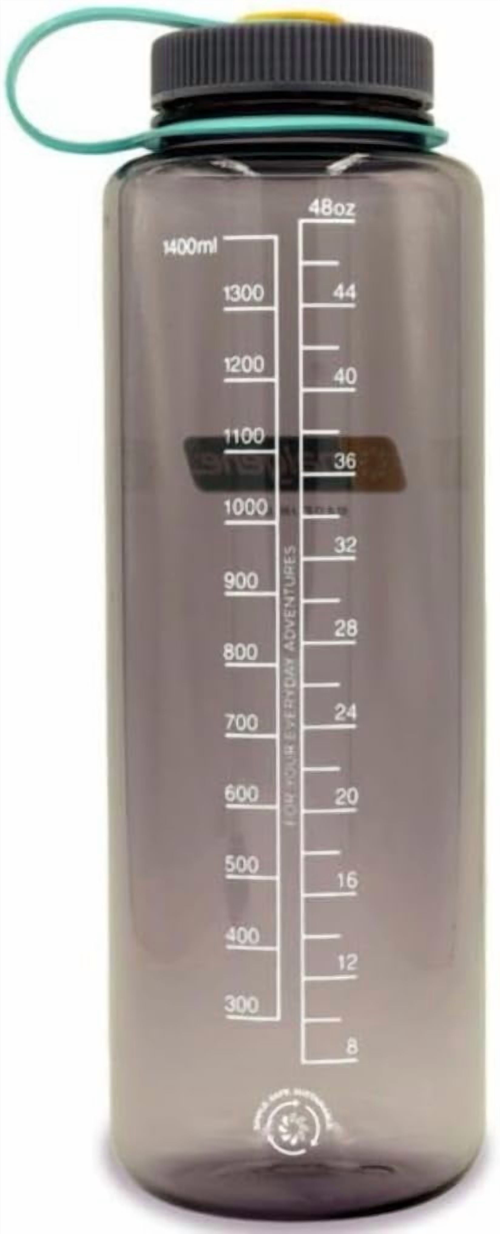 Nalgene Sustain Tritan BPA-Free Water  Made with Material Derived from 50% Plastic Waste (using ISCC certified mass balance), 48 OZ, Wide Mouth, Aubergine C148Y