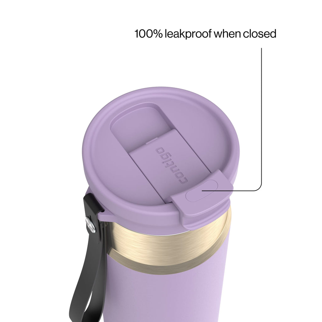 Contigo DualSip 24 oz Leakproof Insulated Water Bottle with Carrying Strap and 2-Way Lid C041M