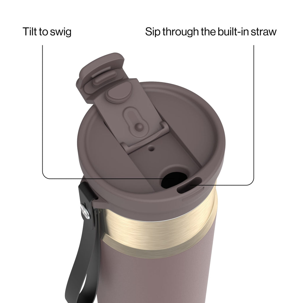 Contigo DualSip 24 oz Leakproof Insulated Water Bottle with Carrying Strap and 2-Way Lid C041M