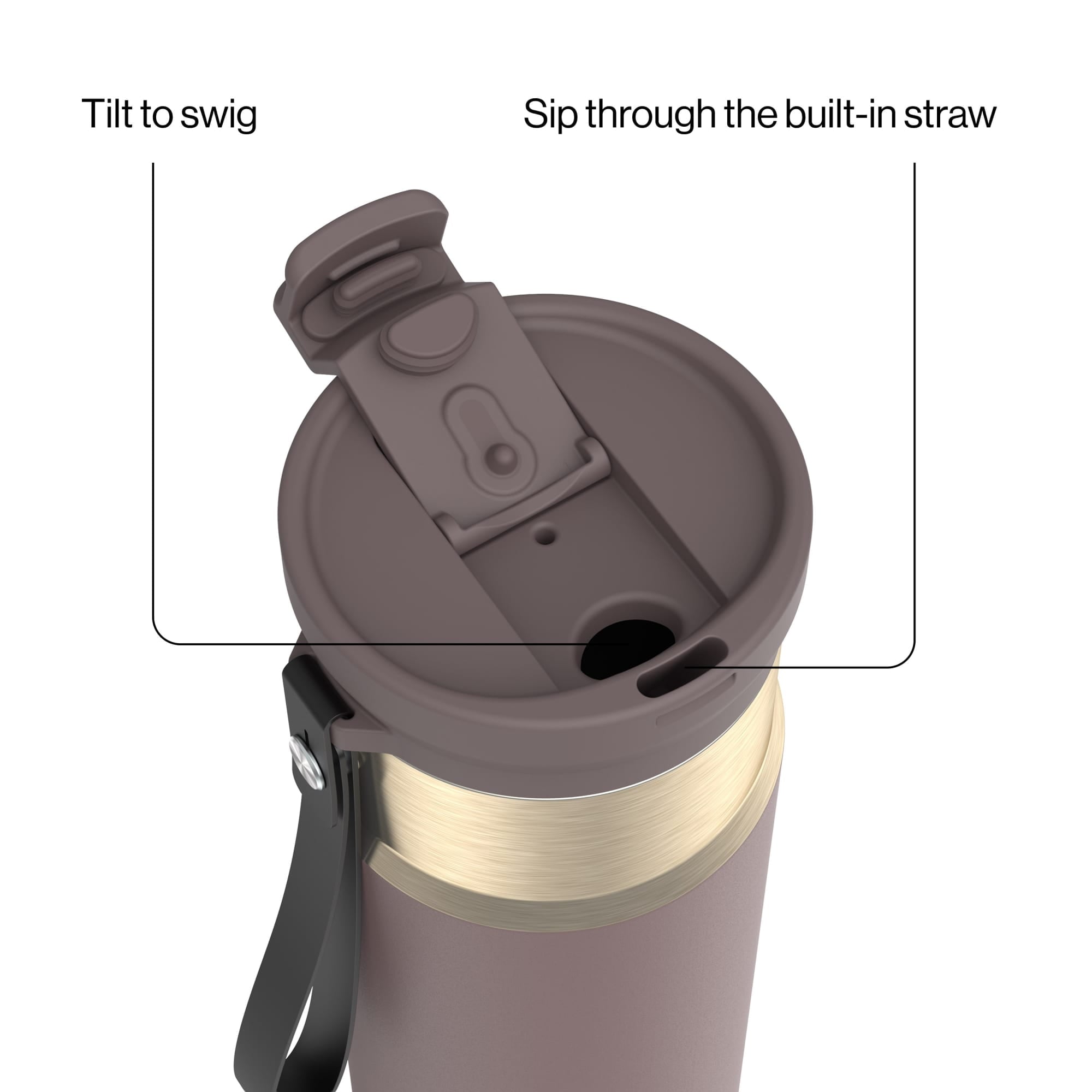 Contigo DualSip 24 oz Leakproof Insulated Water Bottle with Carrying Strap and 2-Way Lid C041M