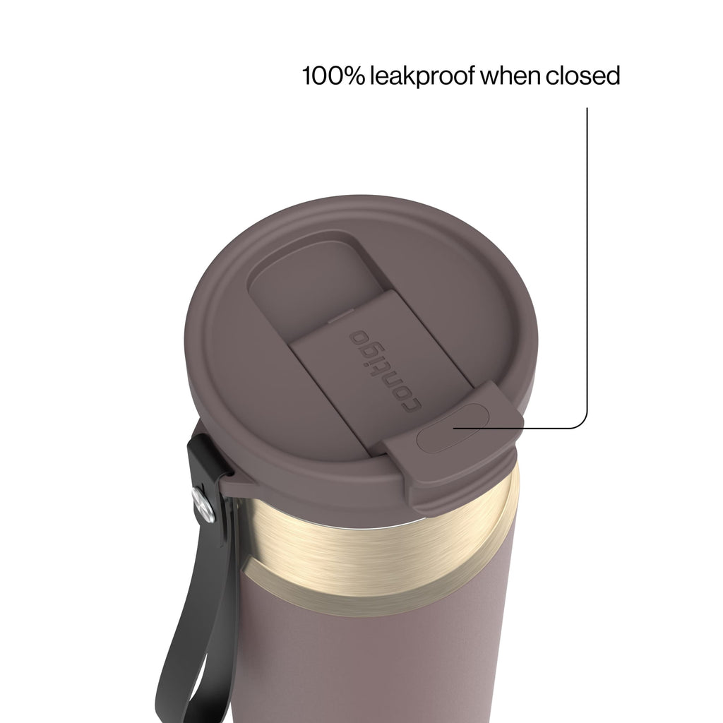 Contigo DualSip 24 oz Leakproof Insulated Water Bottle with Carrying Strap and 2-Way Lid C041M