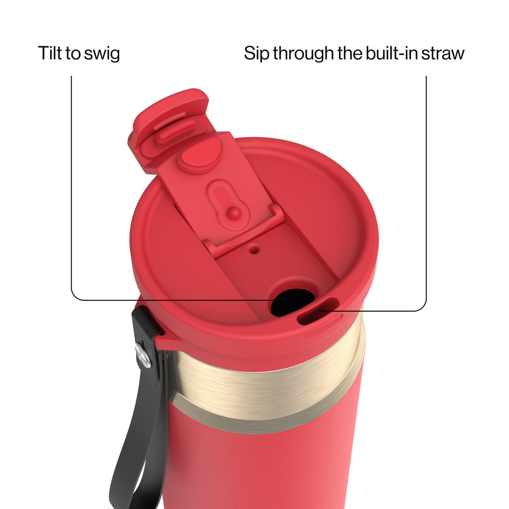 Contigo DualSip 24 oz Leakproof Insulated Water Bottle with Carrying Strap and 2-Way Lid C041M