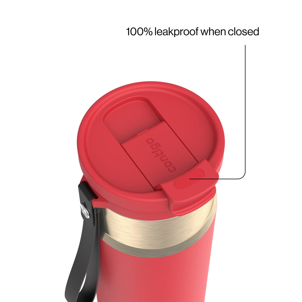Contigo DualSip 24 oz Leakproof Insulated Water Bottle with Carrying Strap and 2-Way Lid C041M