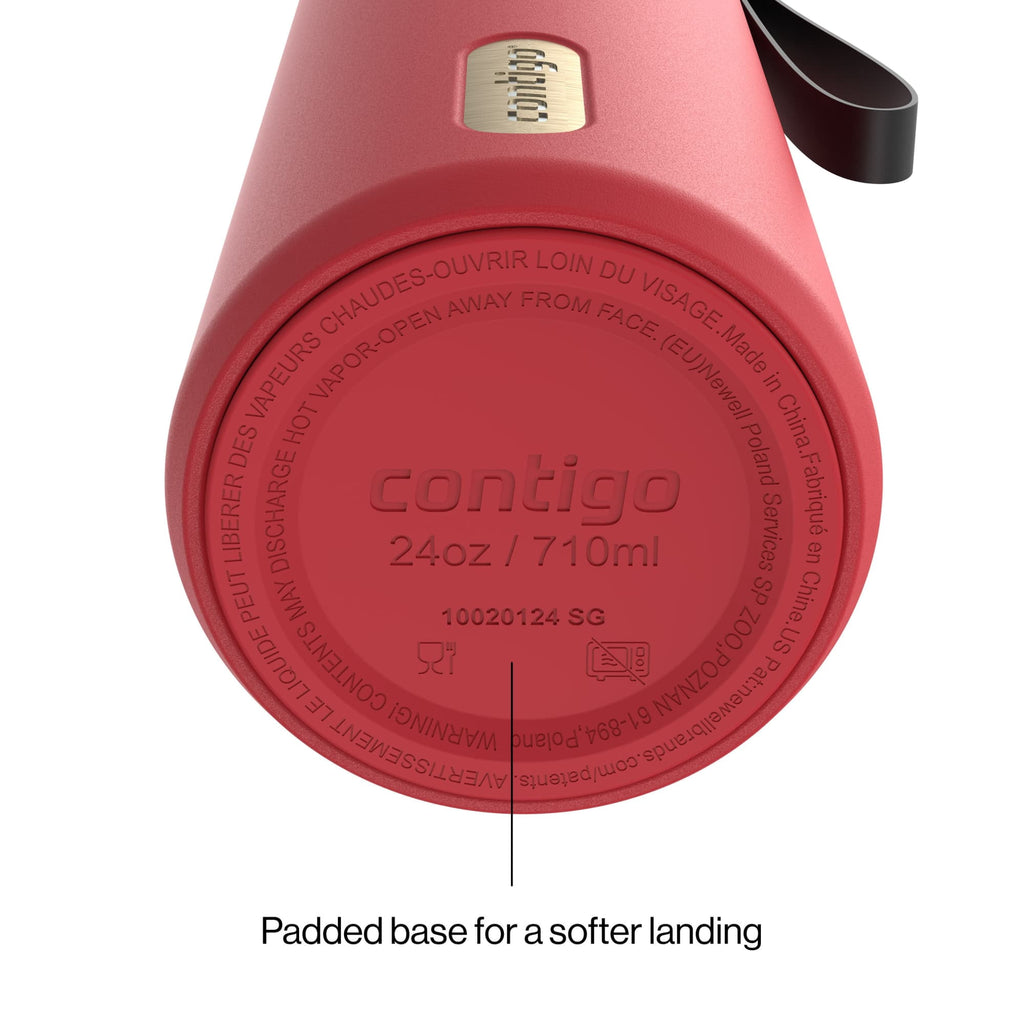 Contigo DualSip 24 oz Leakproof Insulated Water Bottle with Carrying Strap and 2-Way Lid C041M
