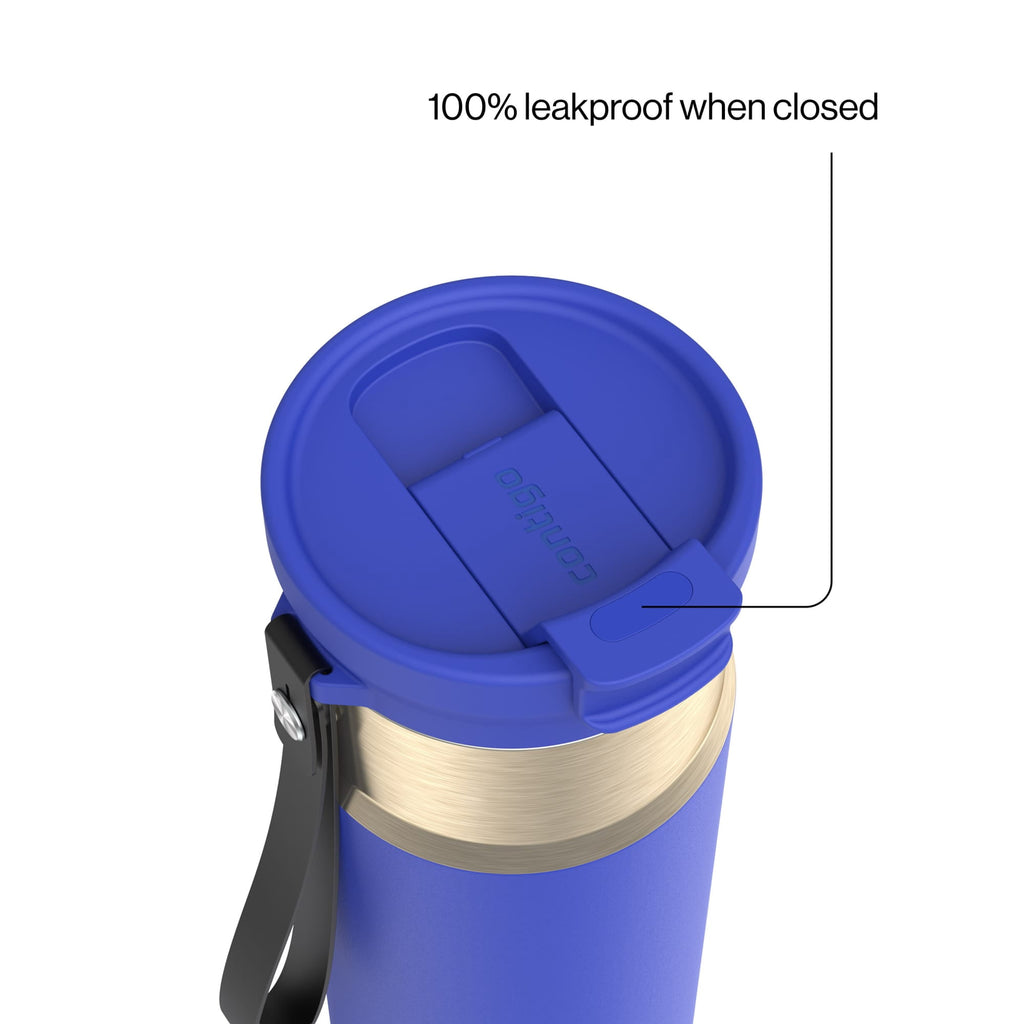 Contigo DualSip 24 oz Leakproof Insulated Water Bottle with Carrying Strap and 2-Way Lid C041M