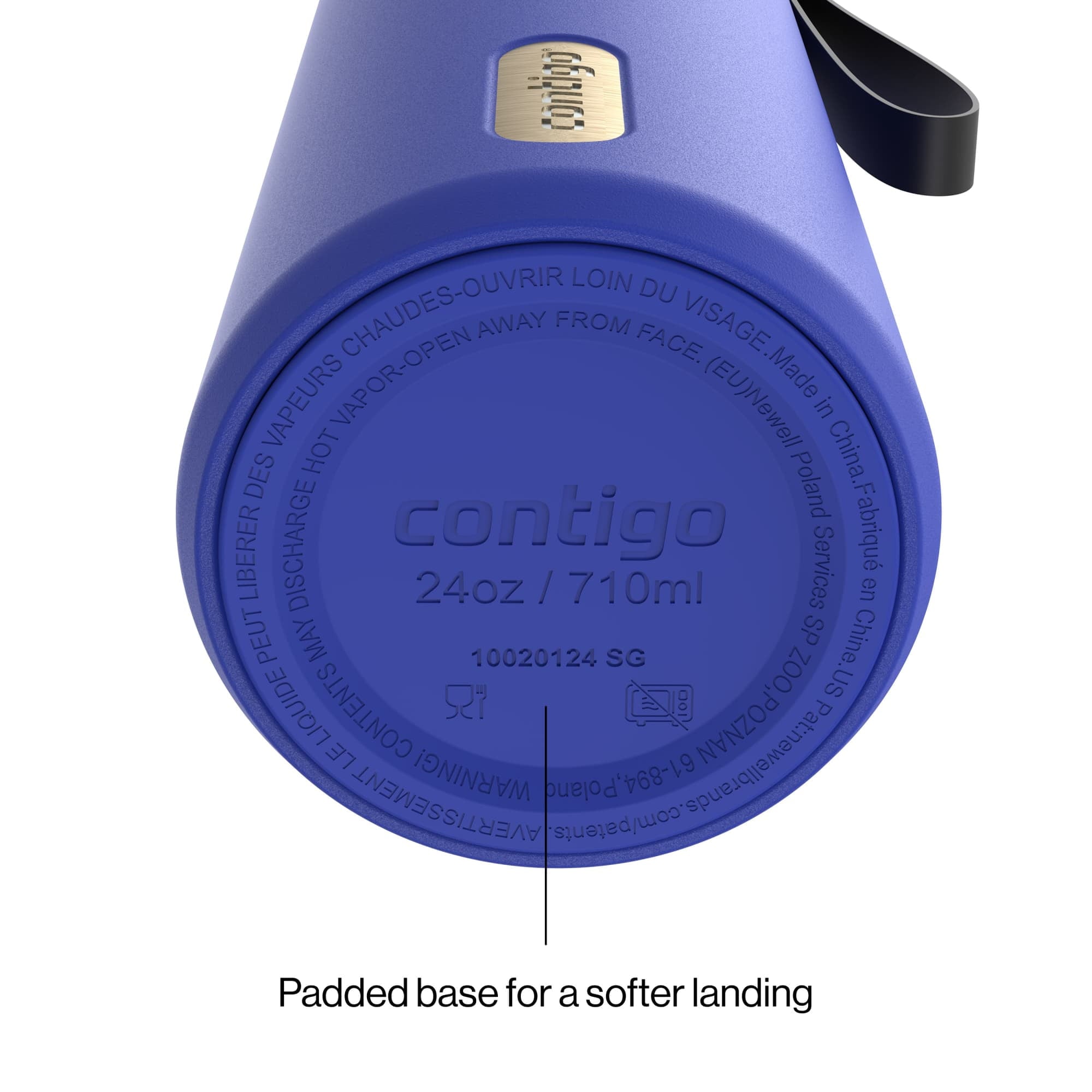 Contigo DualSip 24 oz Leakproof Insulated Water Bottle with Carrying Strap and 2-Way Lid C041M
