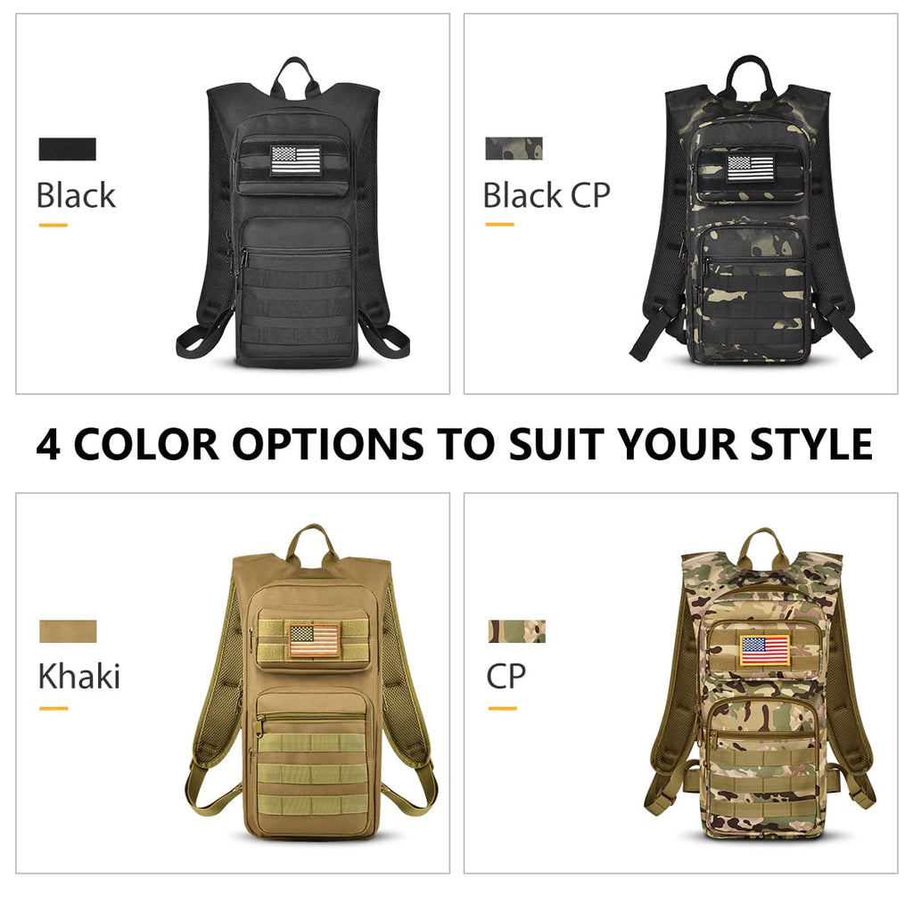 Brightify 17L Hydration Backpack with 3L TPU Water Bladder, Camel Backpack Hydration Pack for Hiking Hunting Climbing Cycling Biking Running, Molle Compatible Water Backpack for Men Women, Black C381T