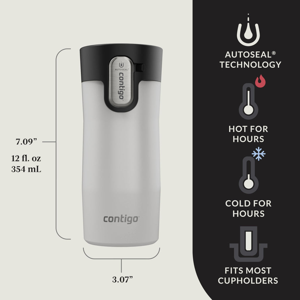 Contigo AUTOSEAL West Loop Vacuum-Insulated Stainless Steel Travel Mug with Easy-Clean Lid, 12oz C055B