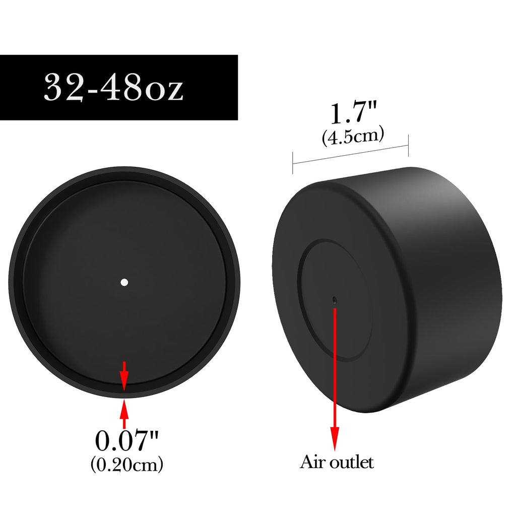 Linkidea 2 Pack Water Bottle Boot Compatible with Nalgene Sustain Wide Mouth 32oz/48oz, Narrow Mouth 32oz, Silicone Anti-Slip Bottle Bottom Bumper Protector (Black) C218H