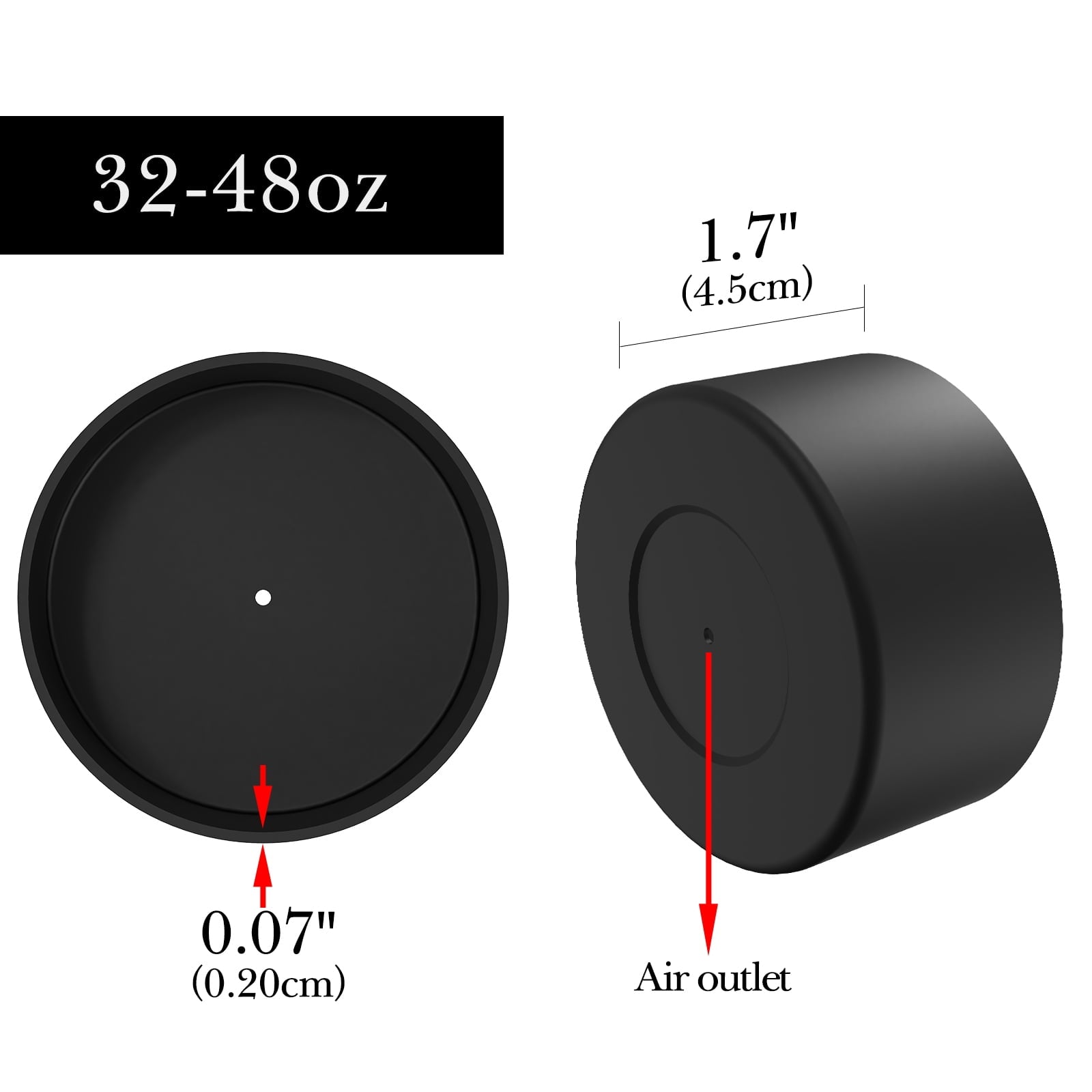 Linkidea 2 Pack Water Bottle Boot Compatible with Nalgene Sustain Wide Mouth 32oz/48oz, Narrow Mouth 32oz, Silicone Anti-Slip Bottle Bottom Bumper Protector (Black) C218H