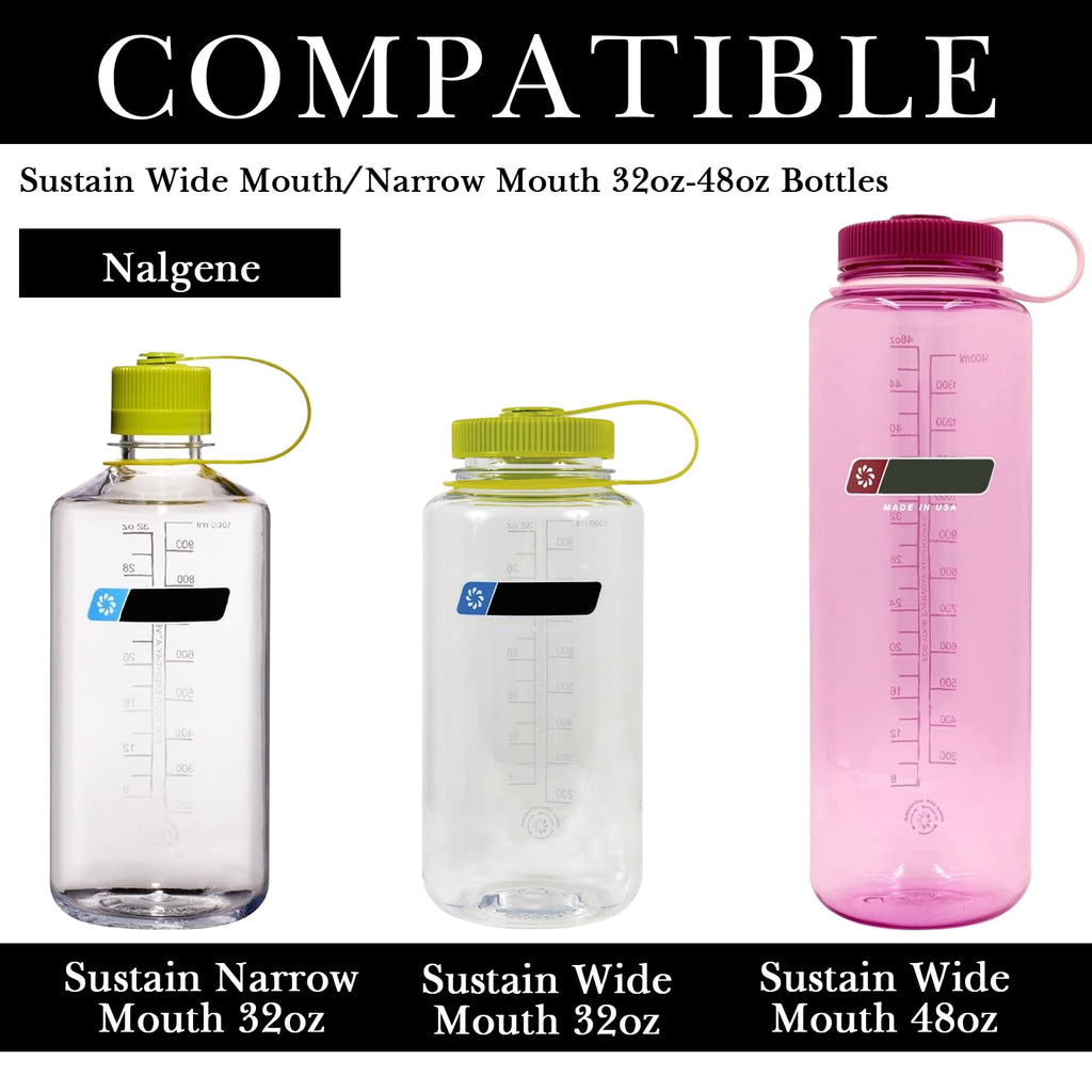 Linkidea 2 Pack Water Bottle Boot Compatible with Nalgene Sustain Wide Mouth 32oz/48oz, Narrow Mouth 32oz, Silicone Anti-Slip Bottle Bottom Bumper Protector (Black) C218H