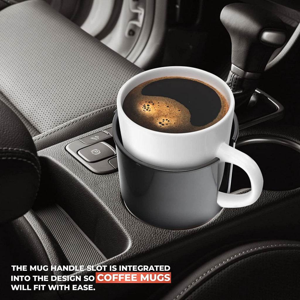 Cup Holder Expander - Fits Hydro Flasks 32/40 oz, Nalgene,  &amp; Large Bottles up to 3.8  Wide - for  up to 3.2  Wide - Black C226T