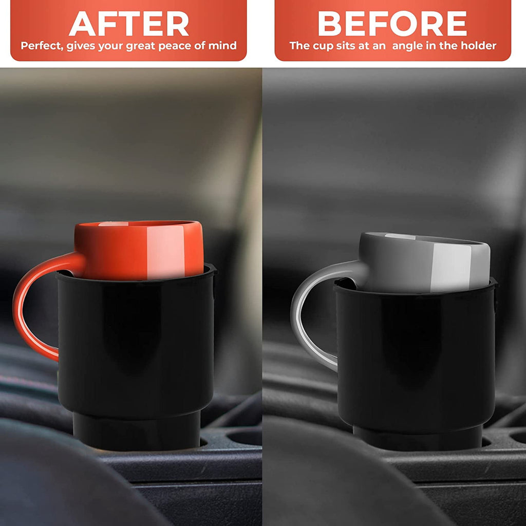 Cup Holder Expander - Fits Hydro Flasks 32/40 oz, Nalgene,  &amp; Large Bottles up to 3.8  Wide - for  up to 3.2  Wide - Black C226T