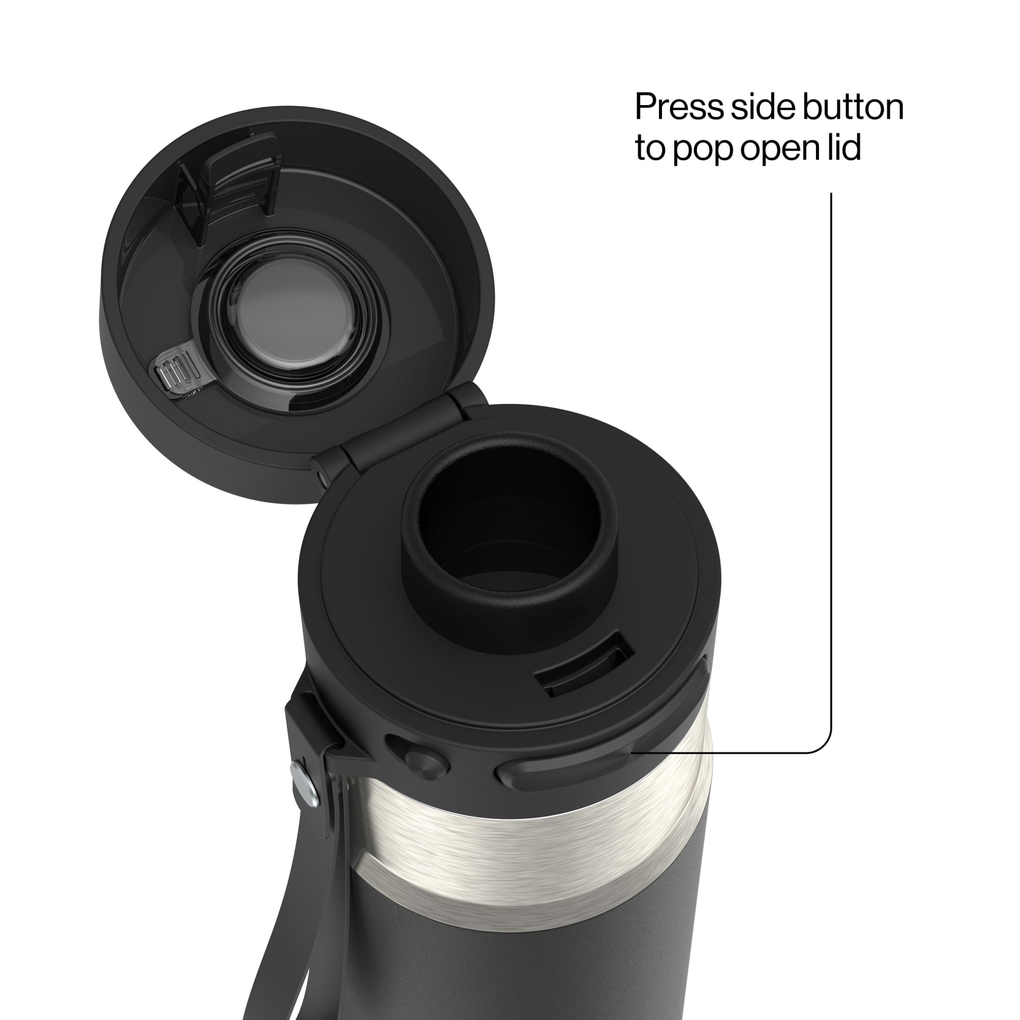 Contigo AutoPop 24 oz Leakproof Insulated Stainless Steel Water Bottle with Carry Strap and Shaker Ball C073V