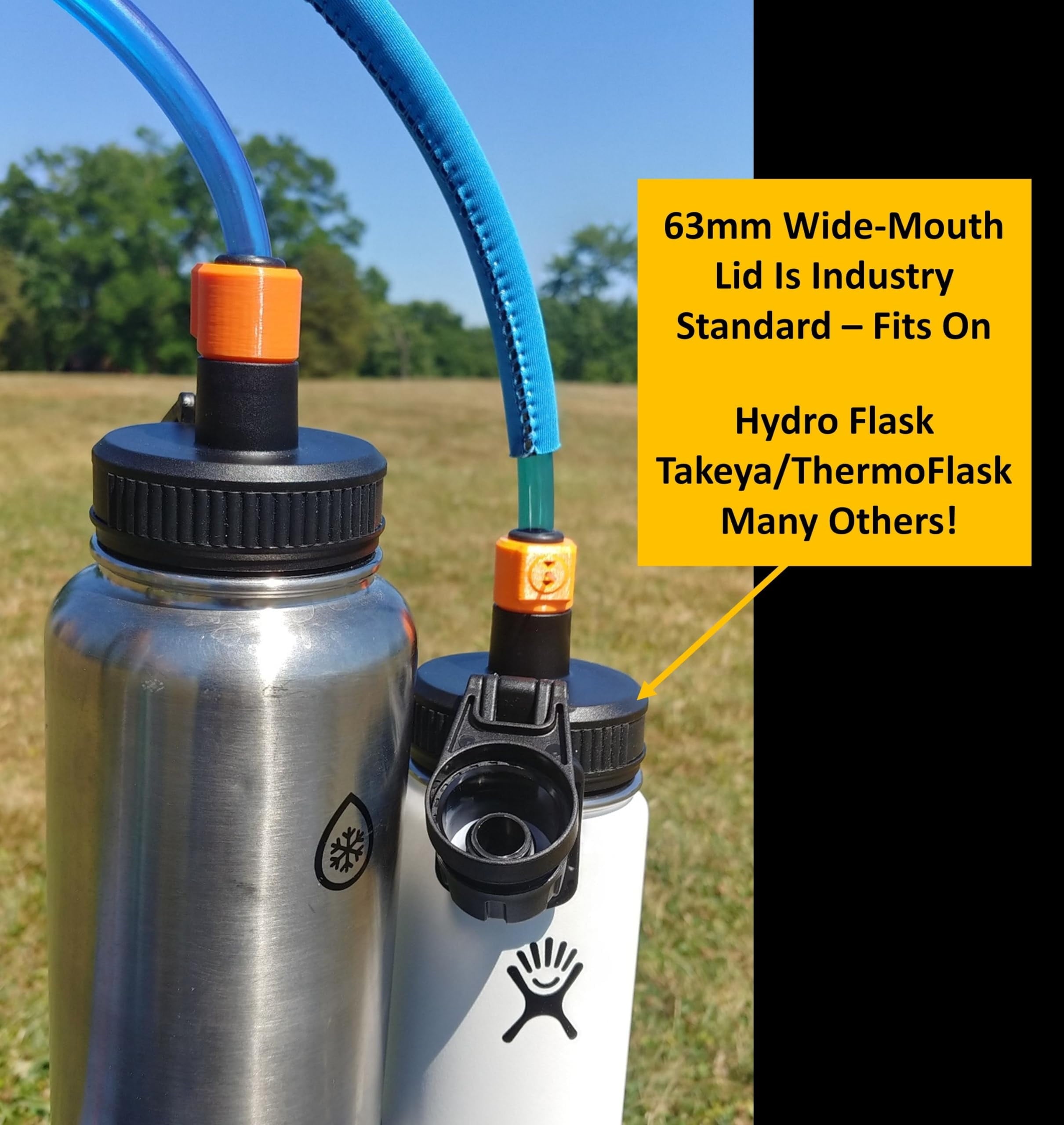 Universal Hydration Adapter for Nalgene Smartwater Bottles 28mm Wide Mouth, Flip Top Spout Lid with Loop, Hiking Running Cycling Accessory, Blue C210Z