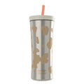 Contigo 20oz Shake &amp; Go Tumbler, Plastic with Straw, Oatmilk Cowhide Couture C120X