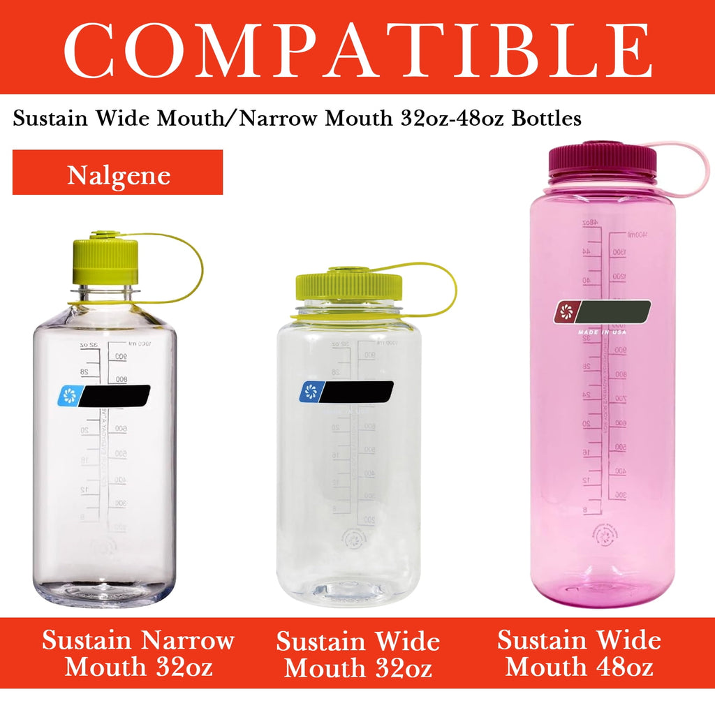 Linkidea 2 Pack Water Bottle Boot Compatible with Nalgene Sustain Wide Mouth 32oz/48oz, Narrow Mouth 32oz, Silicone Anti-Slip Bottle Bottom Bumper Protector (Red) C217R