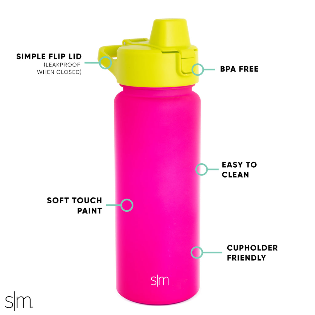 Simple Modern 22 fl oz Reusable Tritan Summit Water Bottle with Silicone Straw Lid|Raspberry Chartreuse C405L