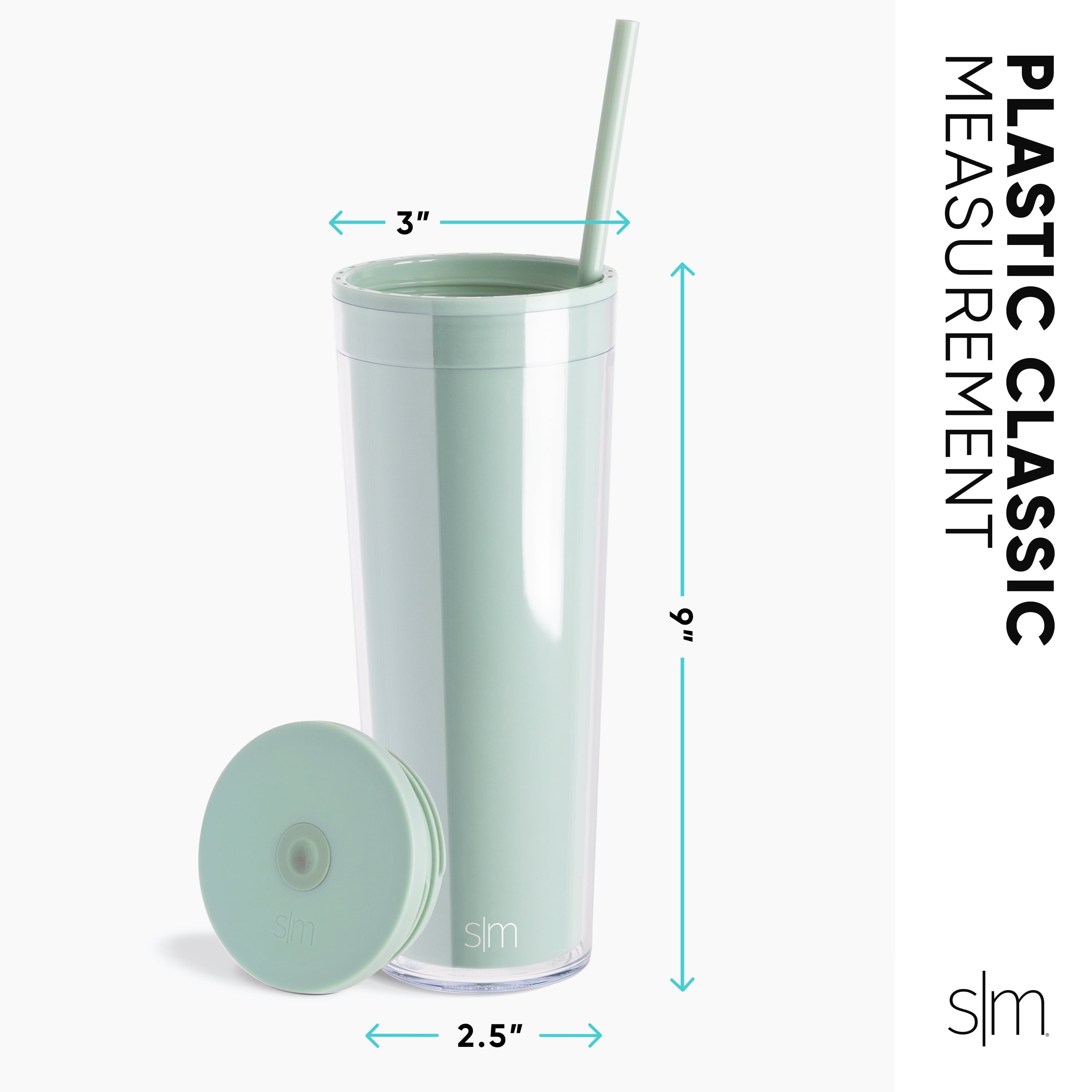 Simple Modern 24 fl oz Double Wall Plastic Classic Tumbler with Straw|Opalescent C393Y