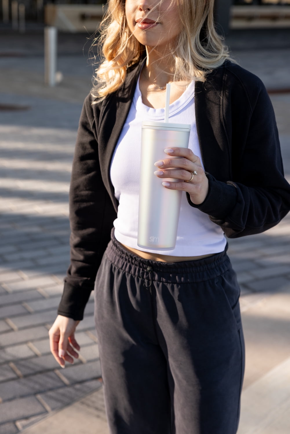 Simple Modern 24 fl oz Double Wall Plastic Classic Tumbler with Straw|Opalescent C393Y