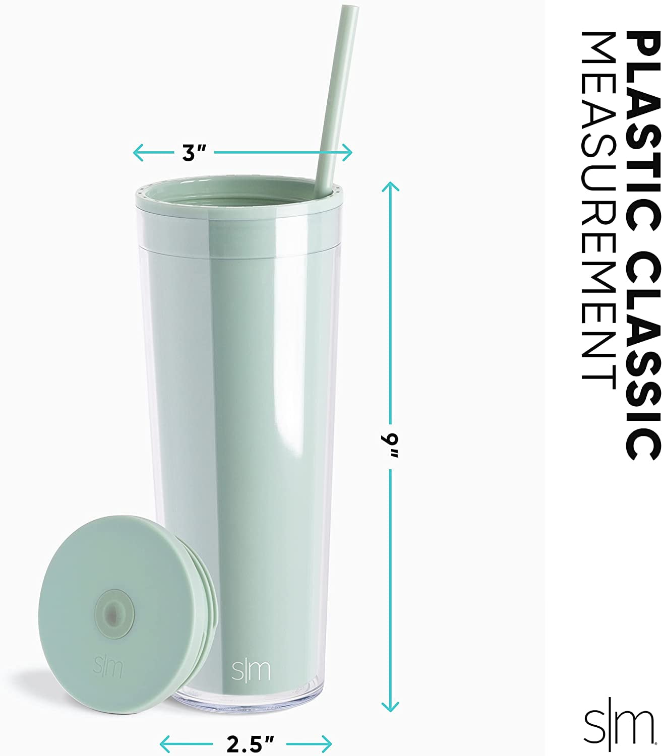 Simple Modern 24 fl oz Double Wall Plastic Classic Tumbler with Straw|Opalescent C393Y