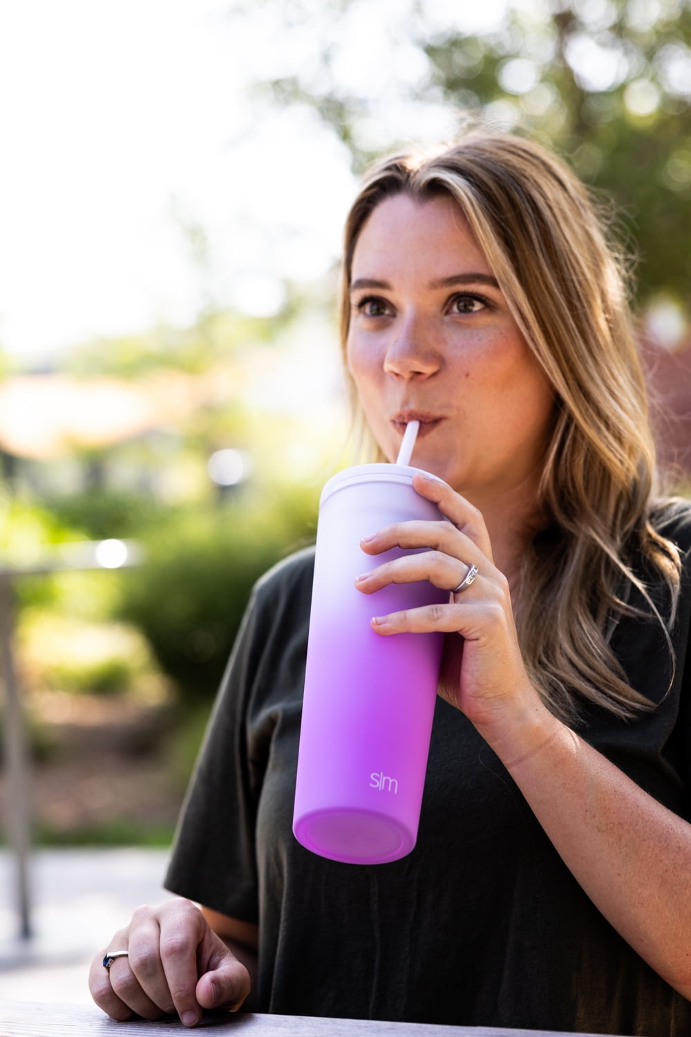 Simple Modern 24 fl oz Double Wall Plastic Classic Tumbler with Straw|Opalescent C393Y