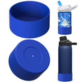 Linkidea 2 Pack Water Bottle Boot Compatible with CamelBak Eddy+20oz/25oz, Chute Mag 20oz/25oz, Carry Cap, Silicone Anti-Slip Bottle Bottom Bumper Protector (Navy Blue) C388S