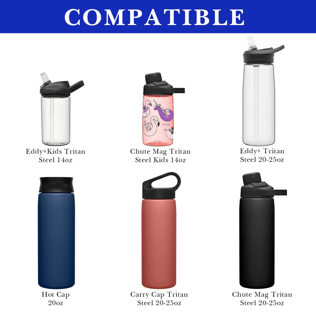 Linkidea 2 Pack Water Bottle Boot Compatible with CamelBak Eddy+20oz/25oz, Chute Mag 20oz/25oz, Carry Cap, Silicone Anti-Slip Bottle Bottom Bumper Protector (Navy Blue) C388S