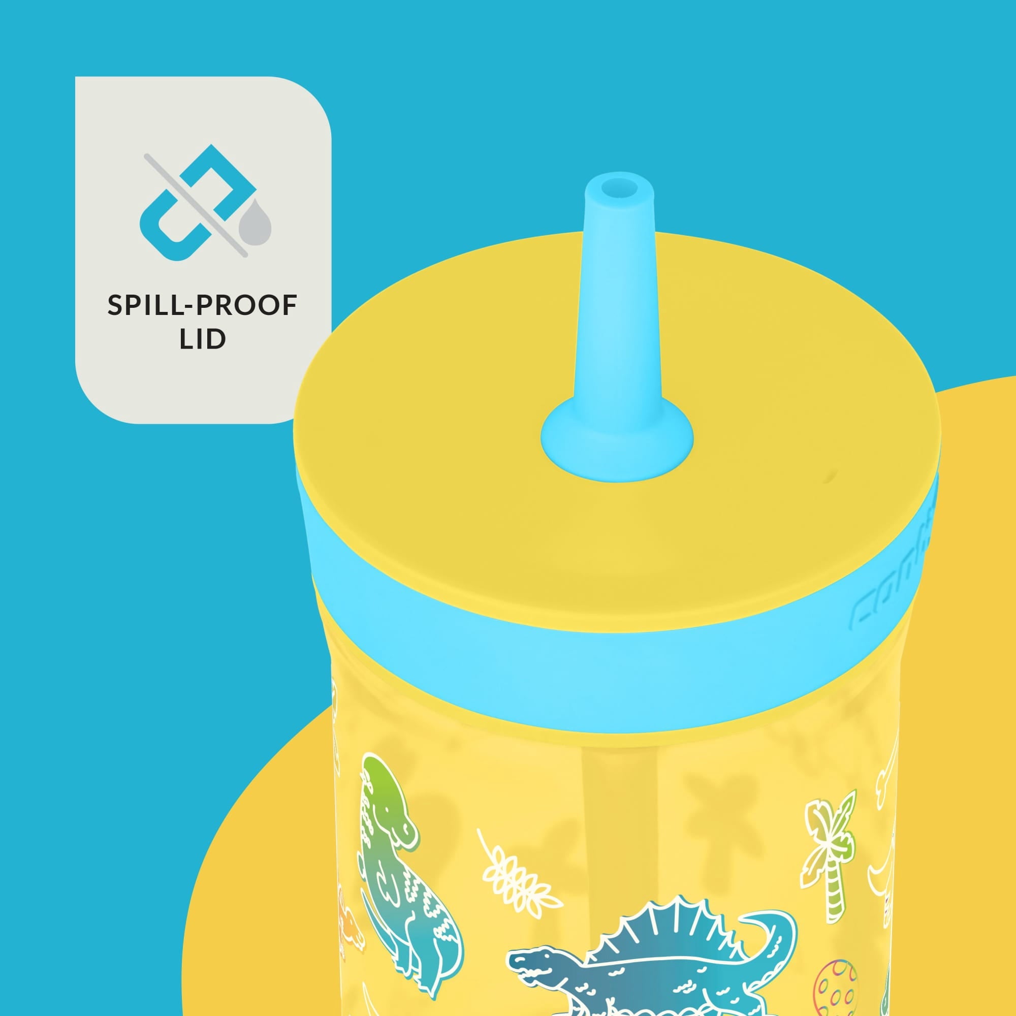 Contigo Kids Leighton Spill-Proof Tumbler with Straw, 14 oz, Yellow C080A
