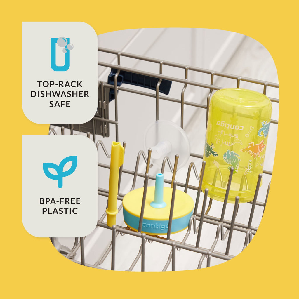 Contigo Kids Leighton Spill-Proof Tumbler with Straw, 14 oz, Yellow C080A