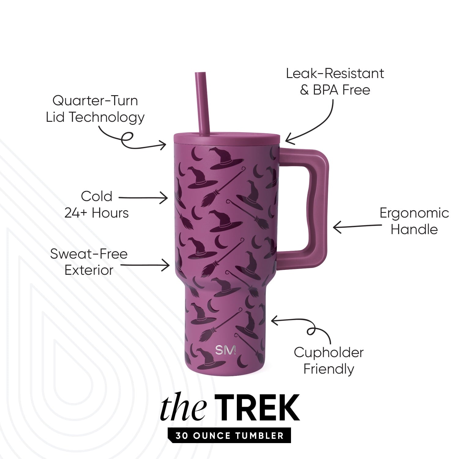 Simple Modern 30 fl oz Insulated Stainless Steel Trek Tumbler with Straw Lid | Seaglass Sage and Cream Checkmate C690P