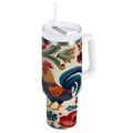 40 oz Insulated Stainless Steel Tumbler Double Wall Stainless Steel Tumbler with 2-Way Drinking Male and Female Chickens C440H