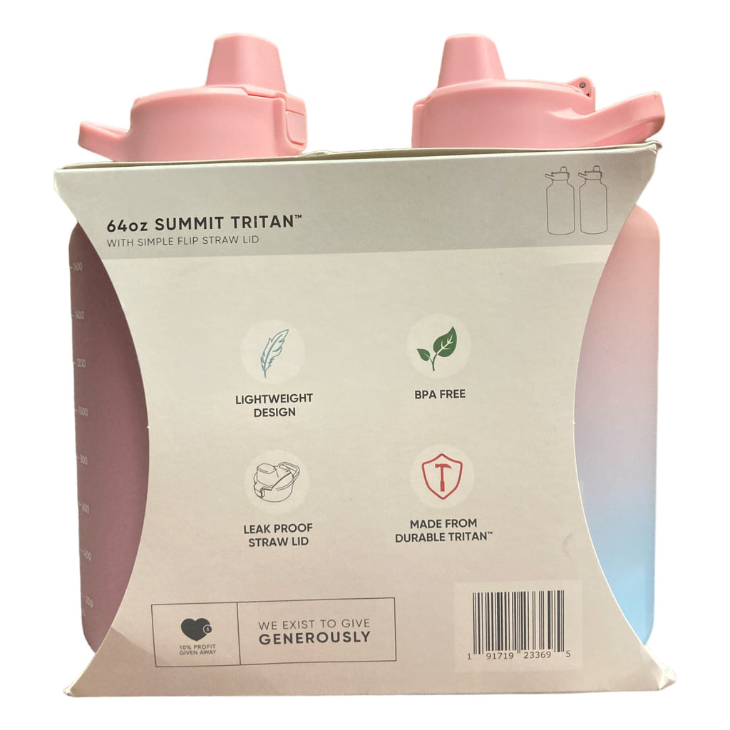 Simple Modern 64-oz Tritan Plastic Summit With Simple Flip Straw Lid 2 Pack (Sweet Taffy and Blush) C421A