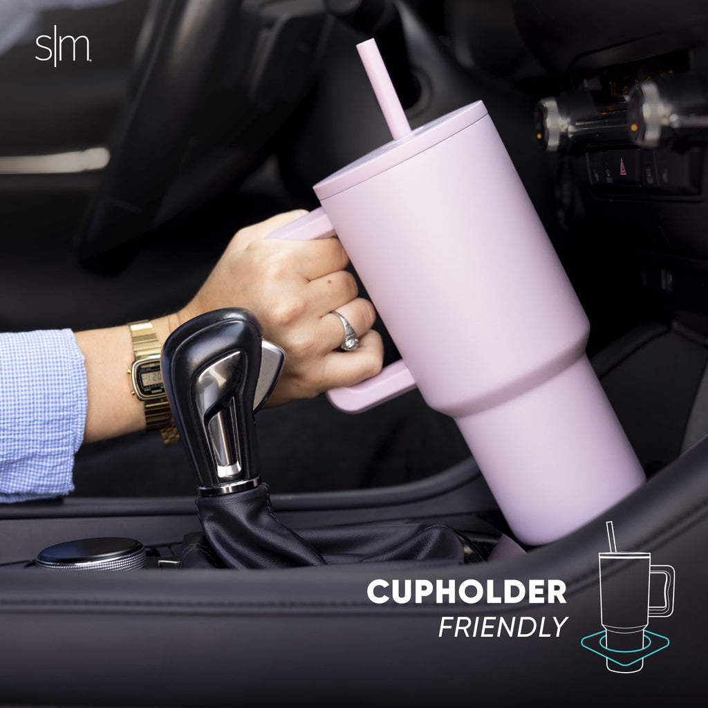 Simple Modern 30 fl oz Insulated Stainless Steel Trek Tumbler with Straw Lid | Cream Leopard C408K