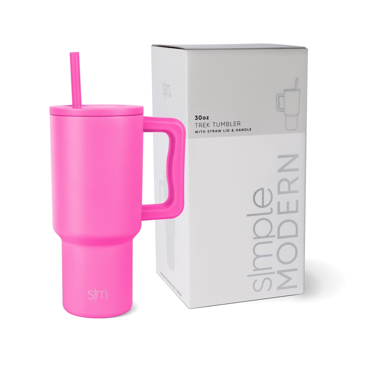 Simple Modern 30 fl oz Insulated Stainless Steel Trek Tumbler with Straw Lid | Cream Leopard C408K
