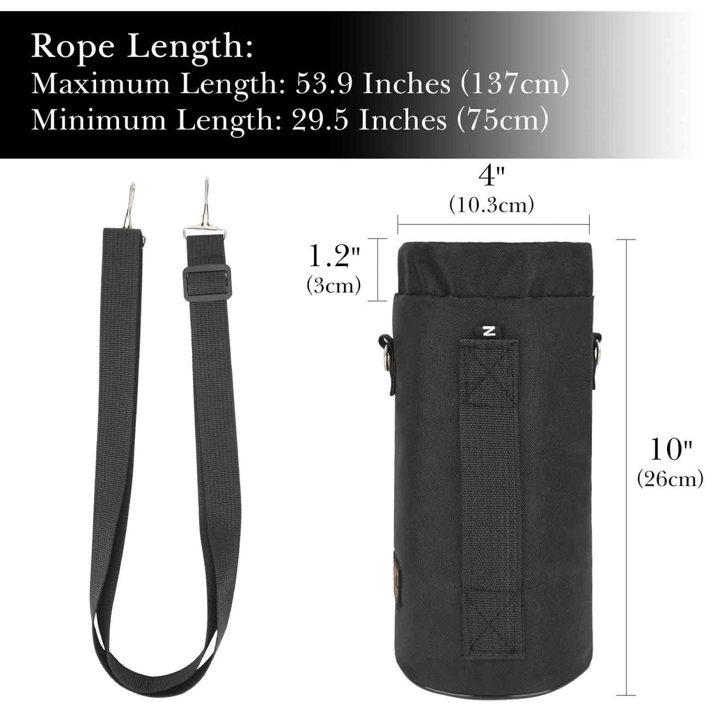 Linkidea Sports Water Bottle Carrier with Strap Compatible with Nalgene Sustain Tritan 48oz, CamelBak Chute Mag 50oz, Thick Waterbottle Cooler Bag Holder Shoulder Strap, Black C216P