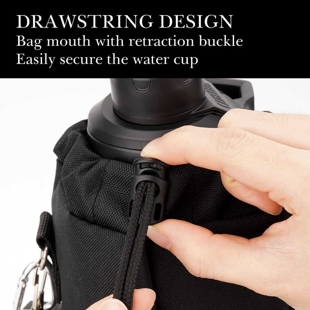 Linkidea Sports Water Bottle Carrier with Strap Compatible with Nalgene Sustain Tritan 48oz, CamelBak Chute Mag 50oz, Thick Waterbottle Cooler Bag Holder Shoulder Strap, Black C216P