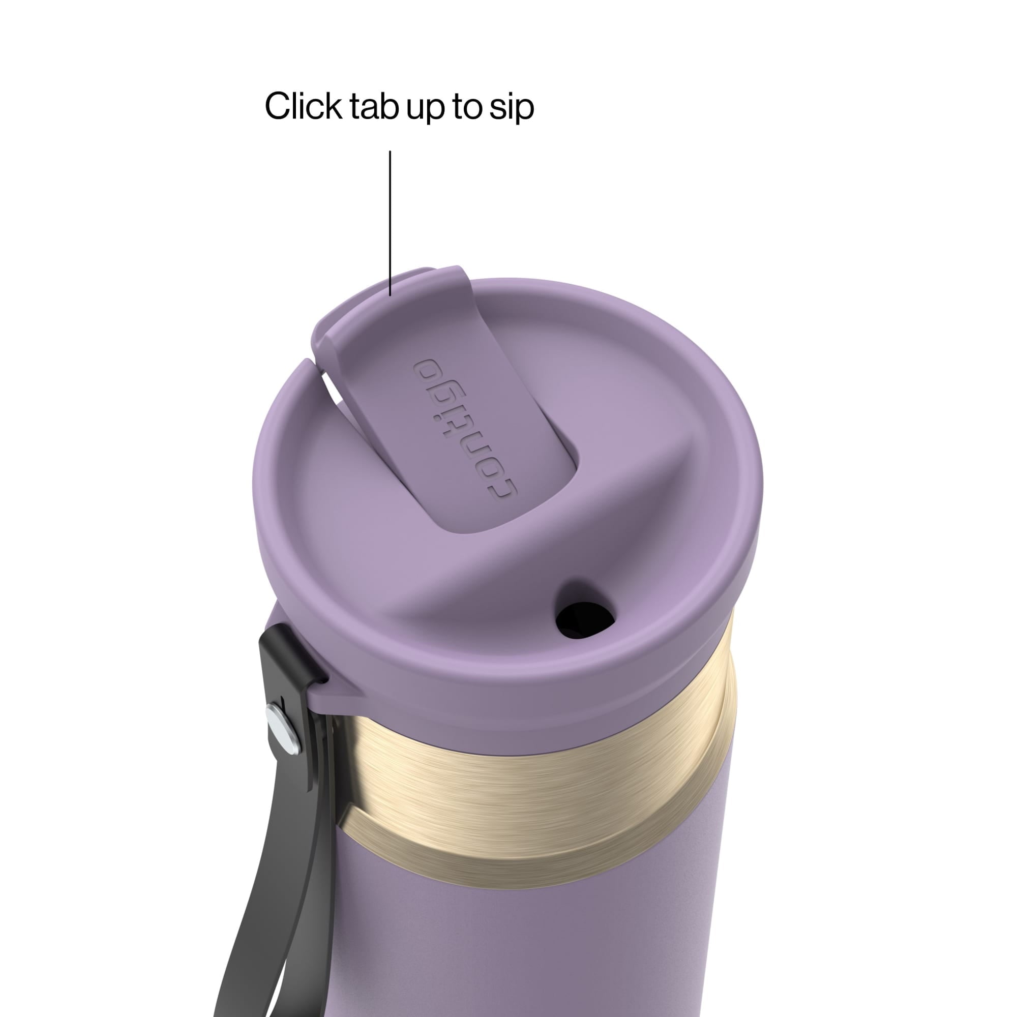 Contigo SnapSeal Leakproof Stainless Steel Reusable Water Bottle with Carrying Strap, Dark Blue/Bronze, 24 oz C024V