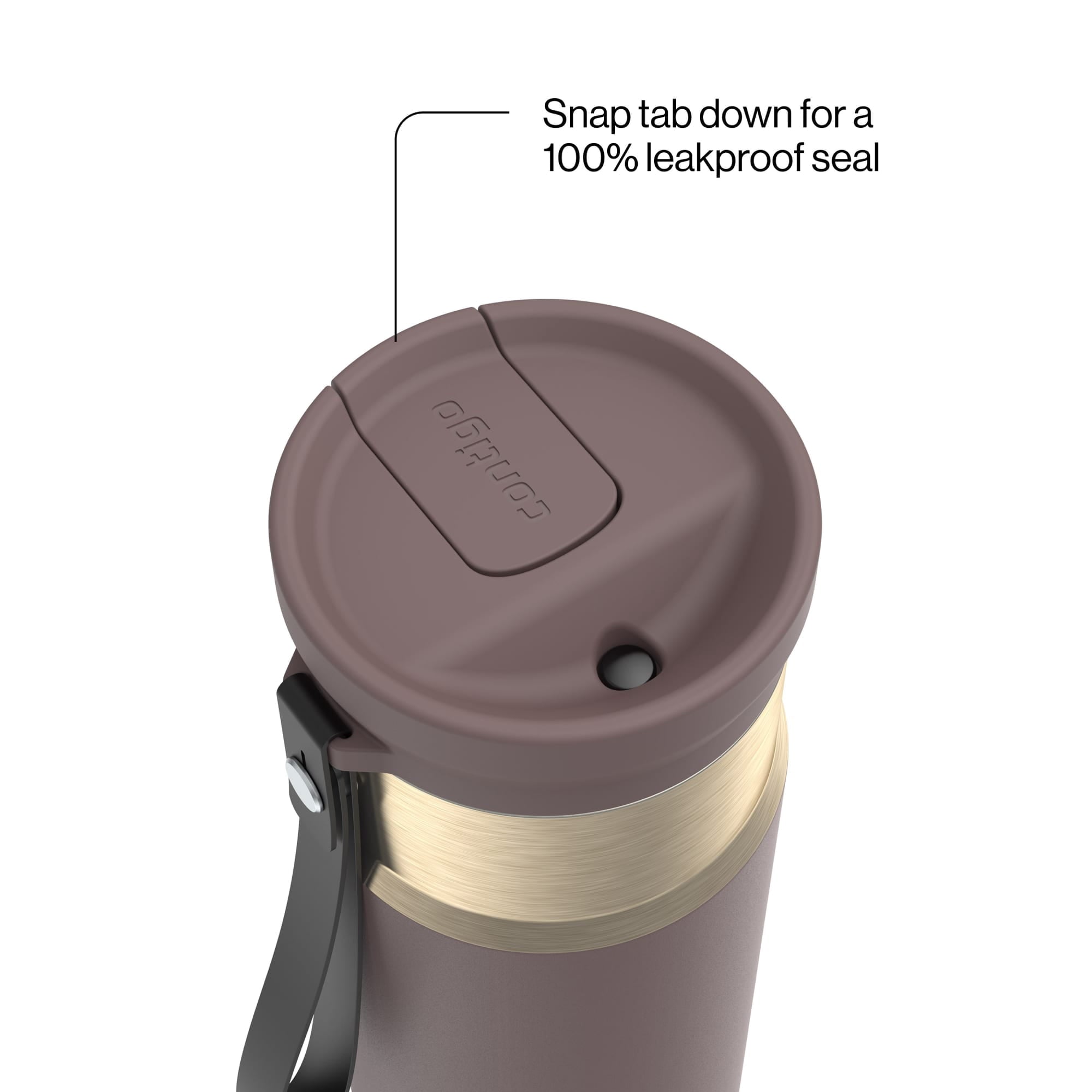 Contigo SnapSeal Leakproof Stainless Steel Reusable Water Bottle with Carrying Strap, Dark Blue/Bronze, 24 oz C024V