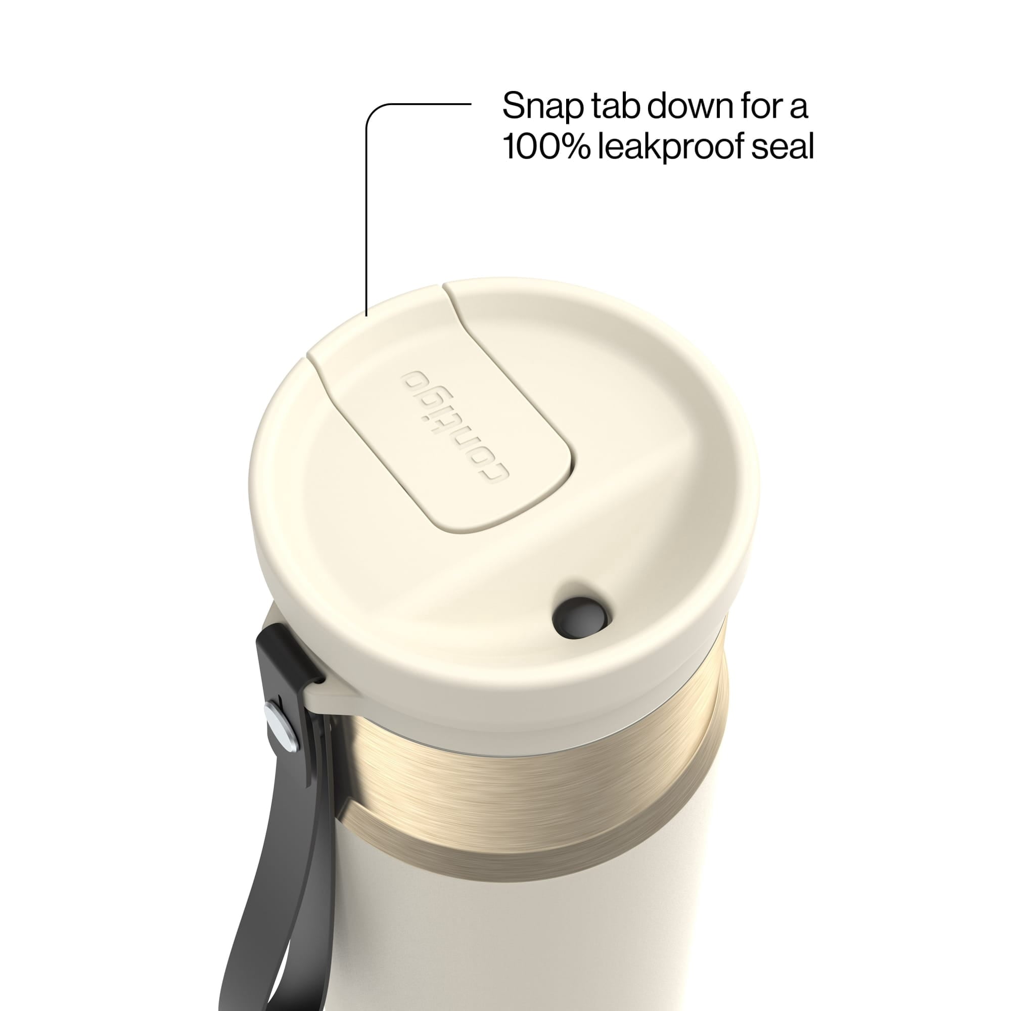 Contigo SnapSeal Leakproof Stainless Steel Reusable Water Bottle with Carrying Strap, Dark Blue/Bronze, 24 oz C024V