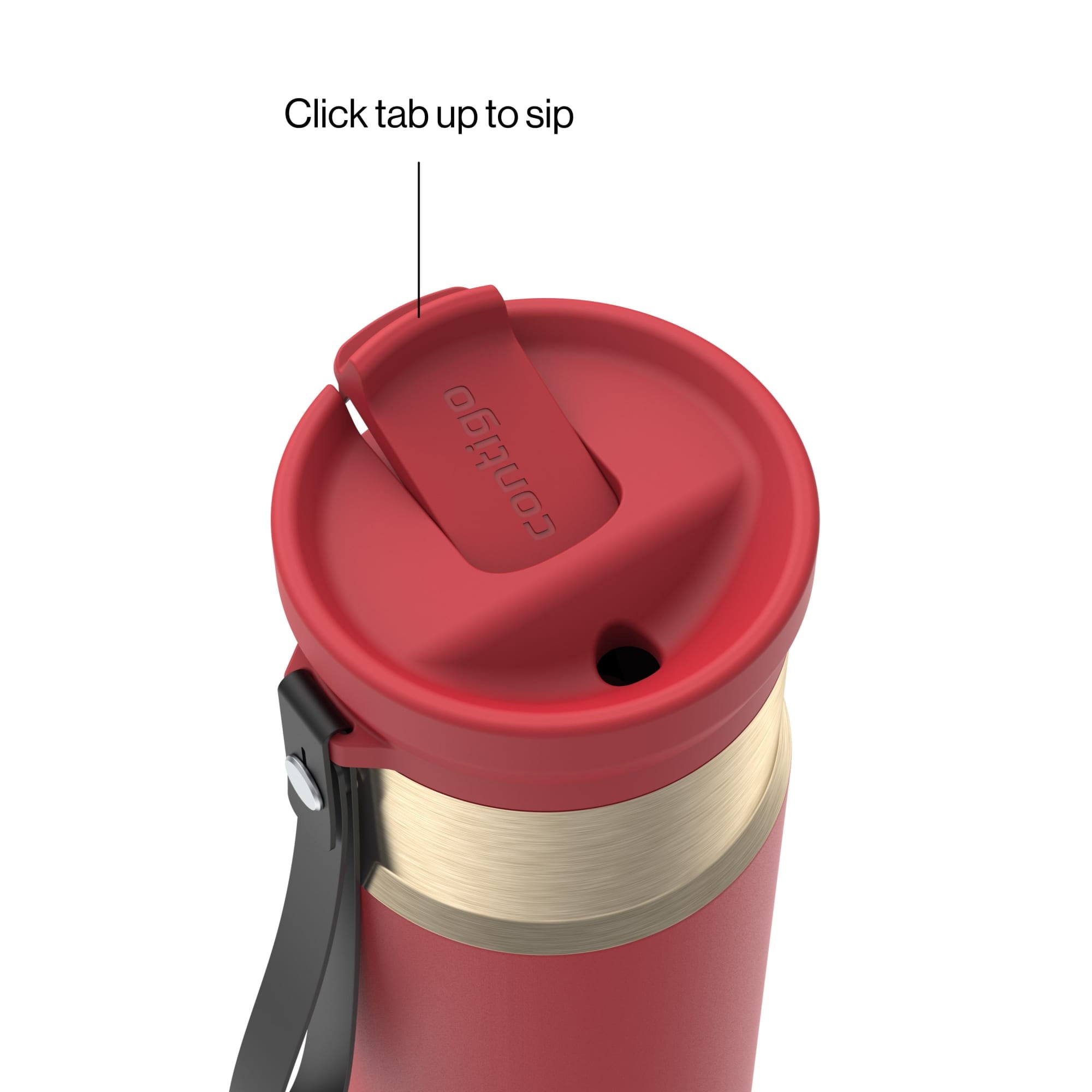 Contigo SnapSeal Leakproof Stainless Steel Reusable Water Bottle with Carrying Strap, Dark Blue/Bronze, 24 oz C024V