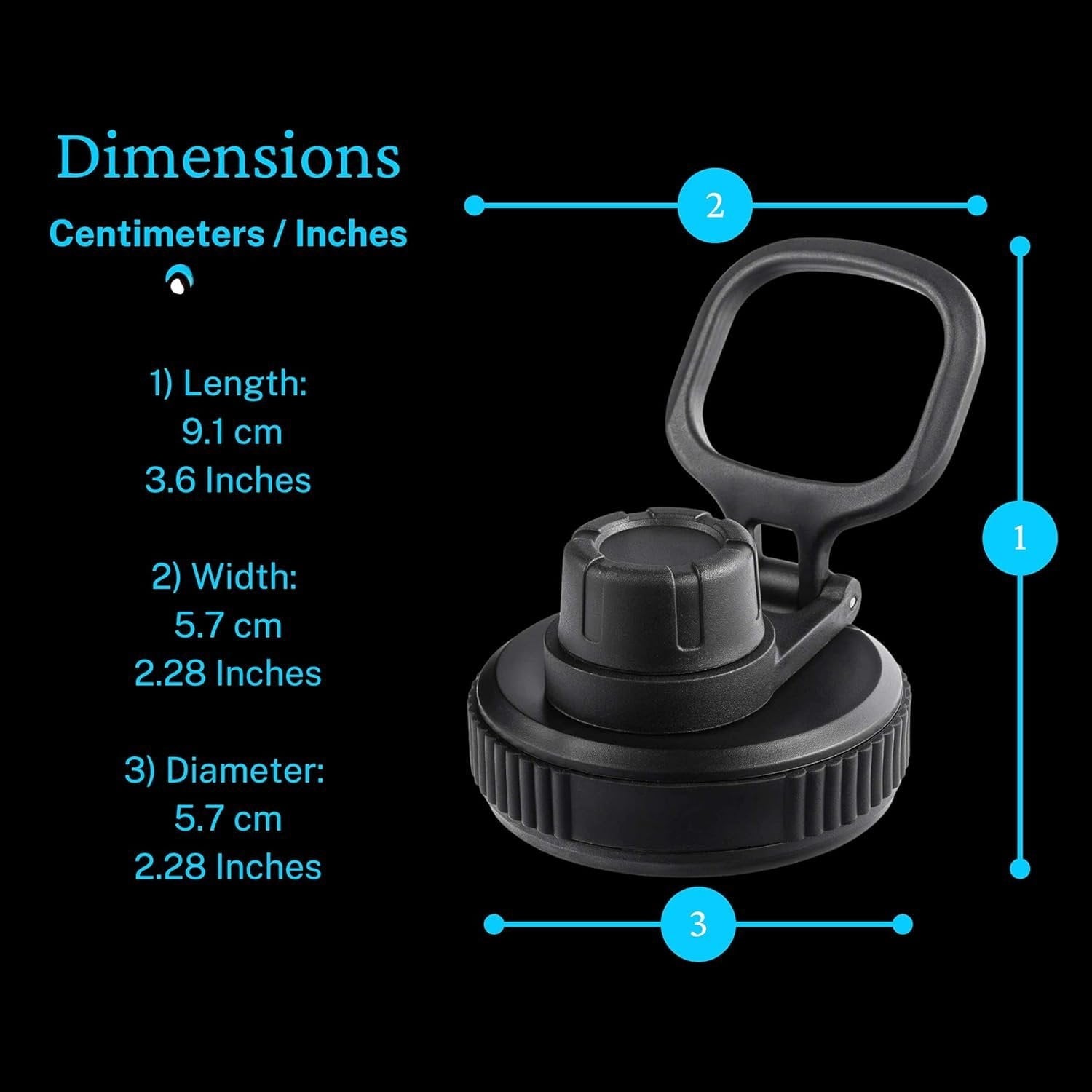 Hydraflow Wide Mouth Spout Twist Chug Nalgene Replacement Lid | Compatible with Nalgene 32 oz Wide Mouth Lid, Hydroflask &amp; Many  Top Water Bottle Brands Sizes 12 16 18 20 32 40 64 Oz C207N