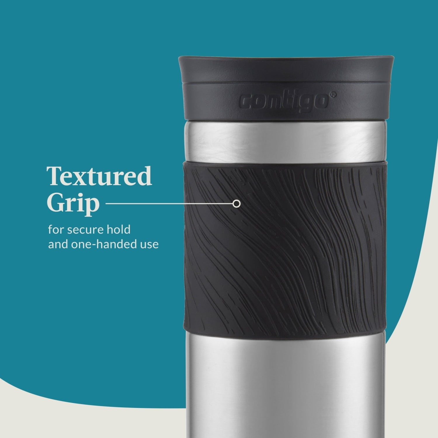 Contigo Byron 2.0 Stainless Steel Travel Mug with SNAPSEAL Lid and Grip in Black, 24 fl oz. C002L