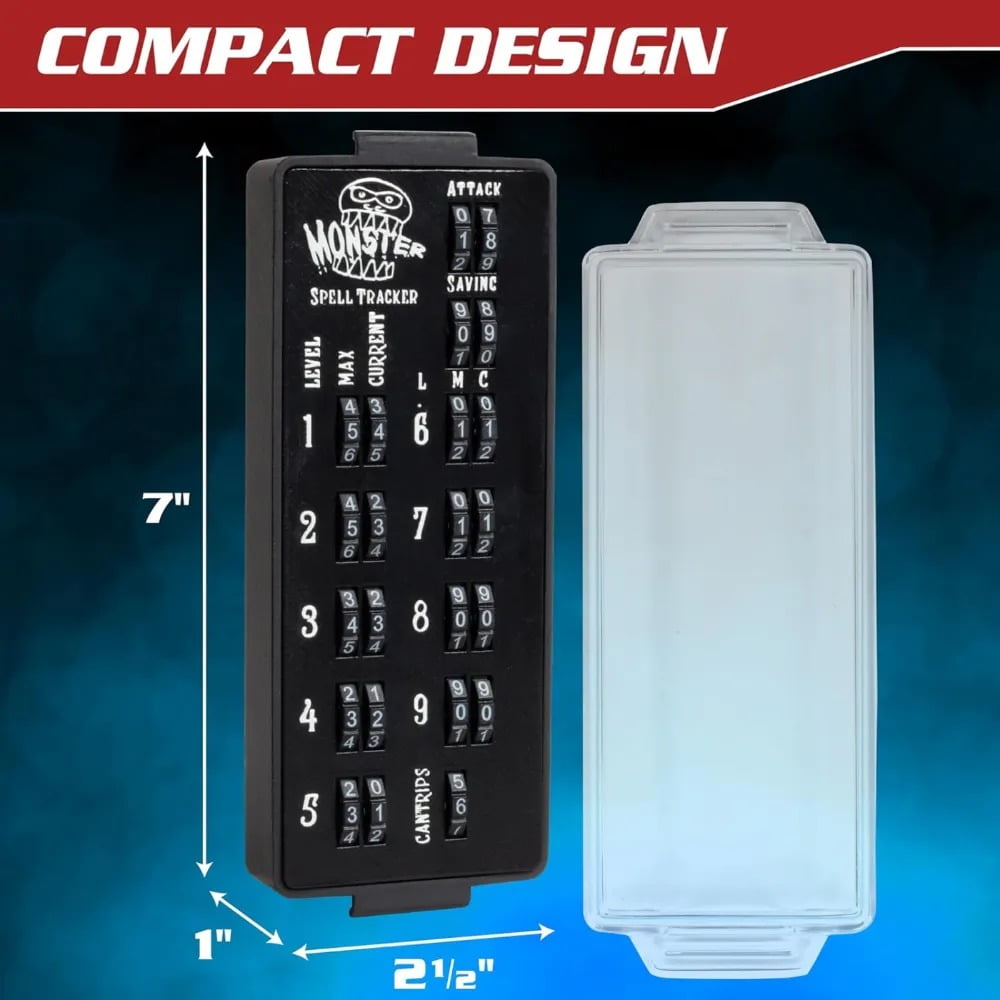 Ultimate RPG Spell Tracker for DND- Easily Keep Track of All Magic Stats, Levels, Modifiers Easily w Adjustable Place-Locking Dials &amp; Protective Cover- Compatible w Dungeons Dragons 5e Tabletop Games C215G