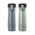 Contigo AUTOSEAL West Loop Vacuum-Insulated Stainless Steel Travel Mug with Easy-Clean Lid, 20 oz, Crystal Lakeside &amp; Crystal Agave, 2-Pack C009X