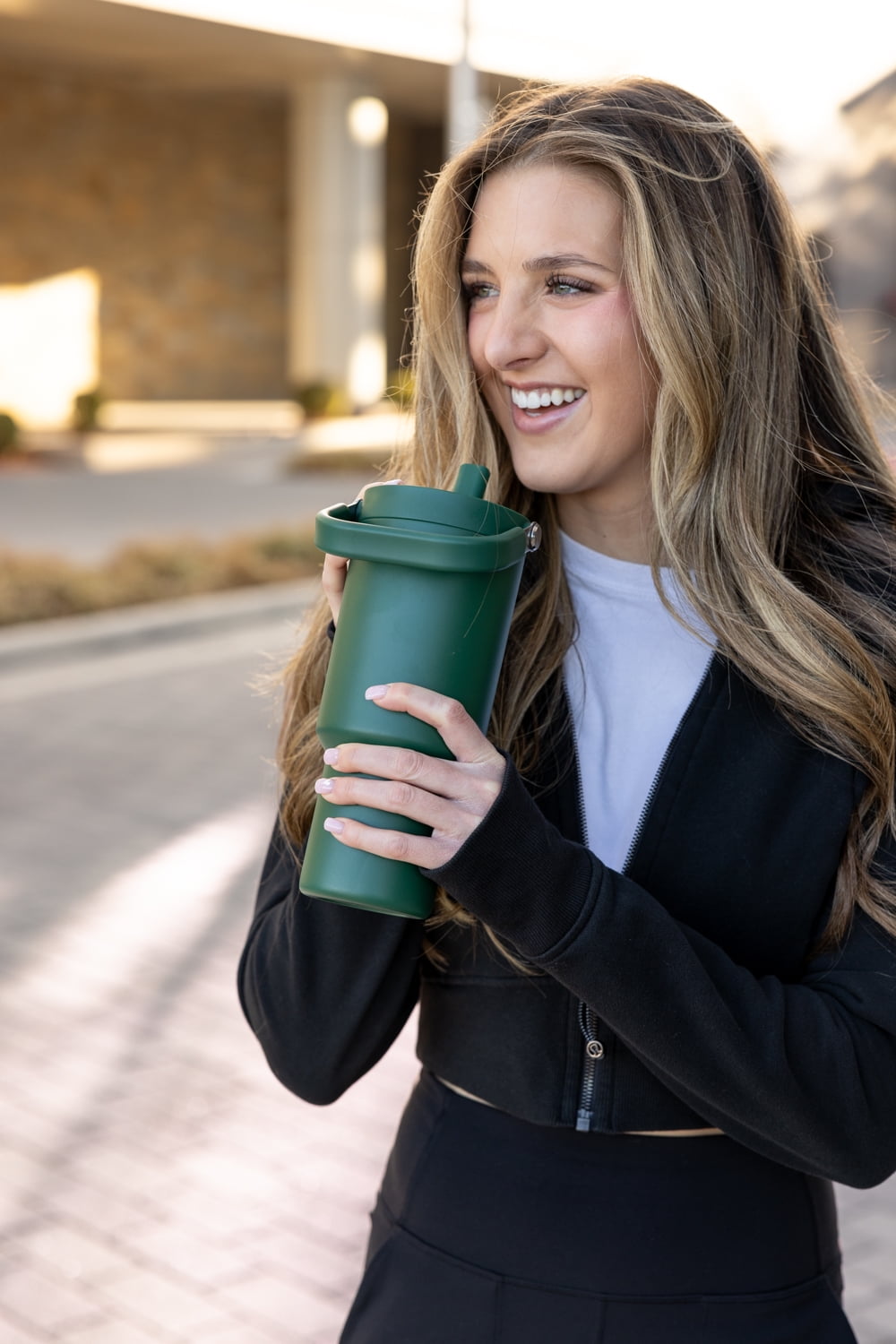 Simple Modern 30 fl oz Insulated Stainless Steel Trek Pivot Tumbler with Straw Lid and Top Handle|Forest C400V