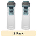 (2 pack) Contigo Clybourn Plastic FreeFlow Filter Water Bottle with AUTOSEAL Lid 24 oz., Salt, with Replacable Filter C053V