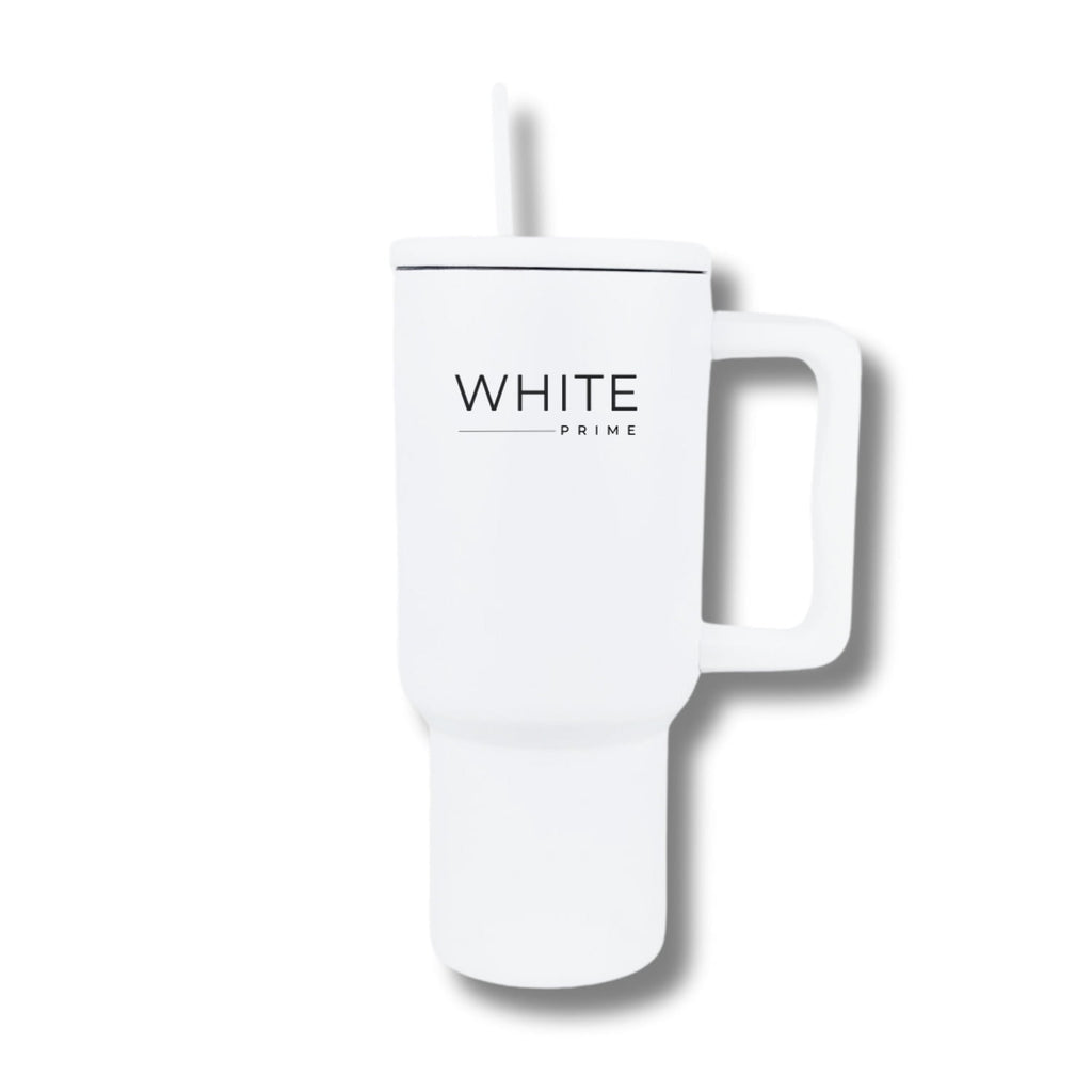 Tumbler 30 oz – Stainless Steel Cup with Handle and Lid | White Prime C420H