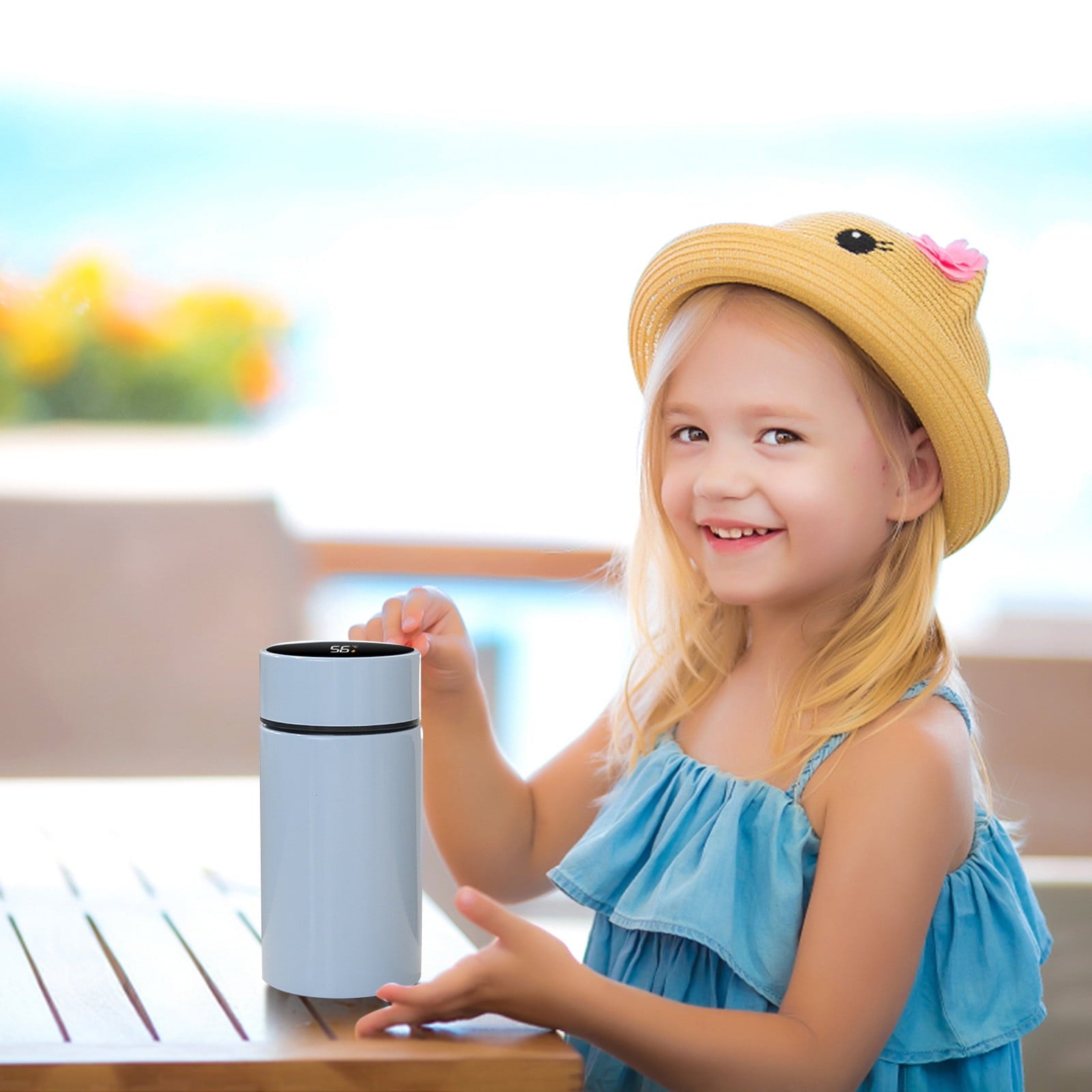 Stainless Steel Insulation Cup Cute Mini Portable Children Student Water Bottle Coffee Travel Mug LED Temperature Display Double Walled Vacuum Long Lasting Insulation C054Q